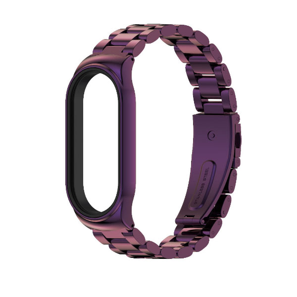  (Gold / Rose Gold / Blue / Purple) mijobs stainless steel Wristband For miband 7/7 NFC _3